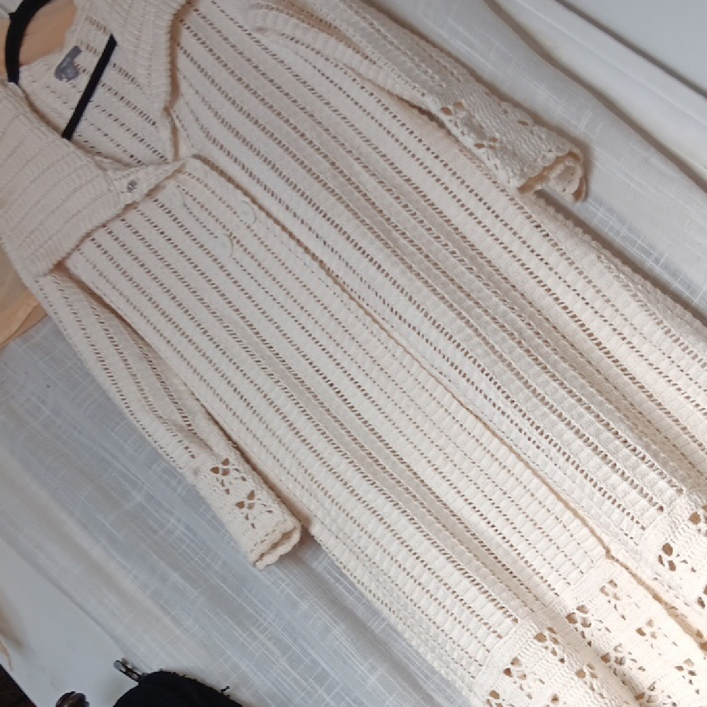 Cream Open-Knit Sweater - Picture 11 of 13